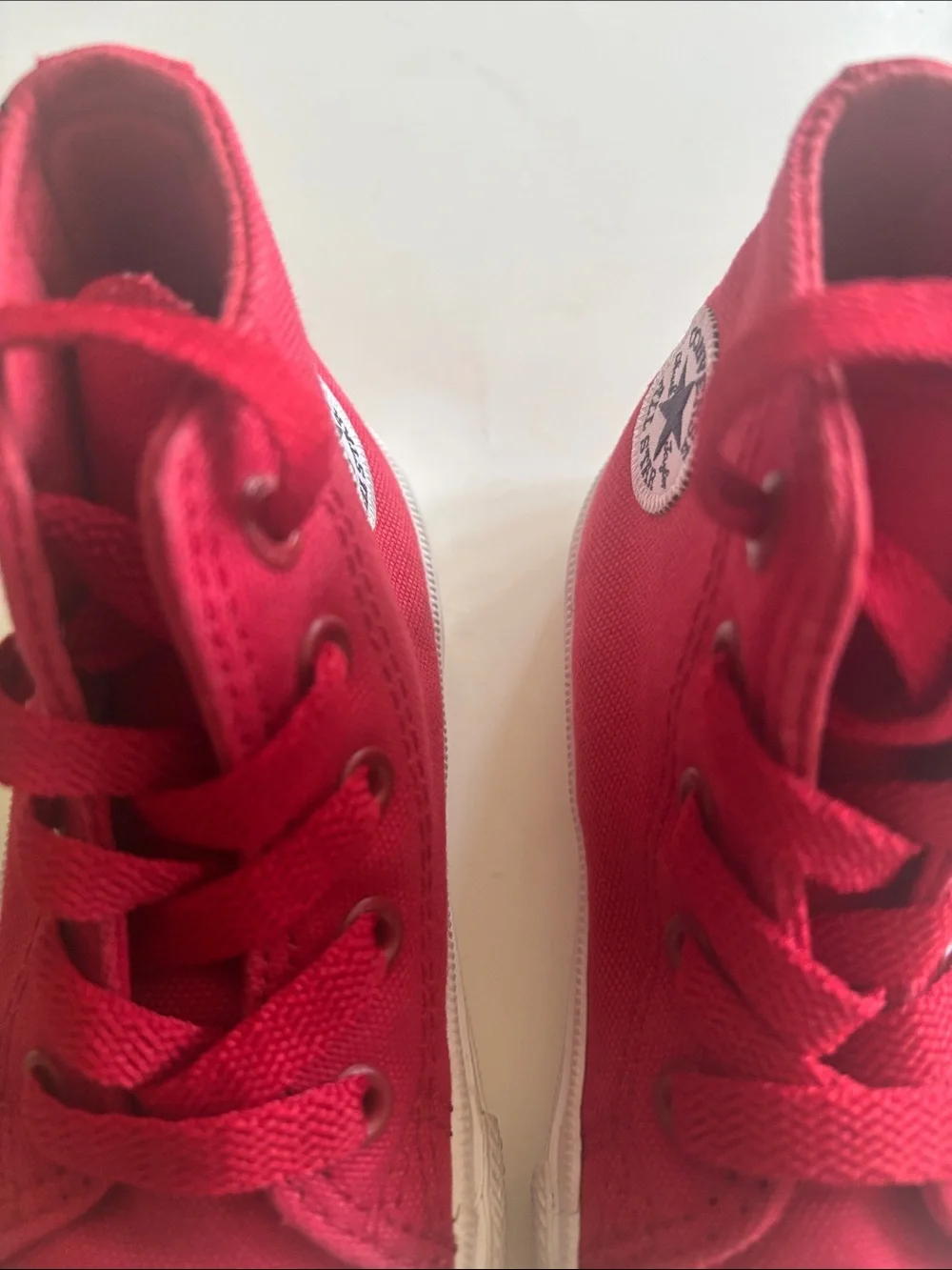 Converse High Top Canvas Sneakers - Red & White